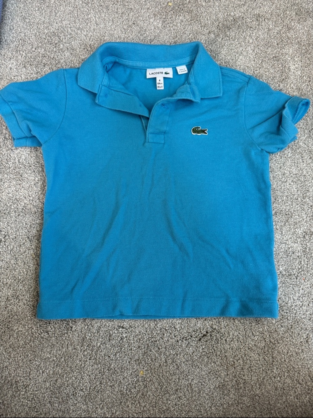 Lacoste Kids Turquoise Blue Short Sleeve Polo